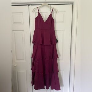Lulu's Deep Plum Tiered Maxi Dress